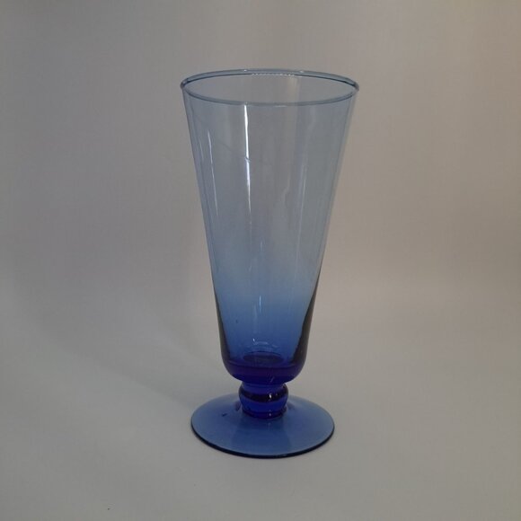Blue Iced Tea Glass With Flared Rim & Sturdy Base Mexico - Picture 1 of 8